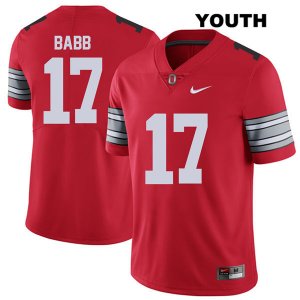 Youth NCAA Ohio State Buckeyes Kamryn Babb #17 College Stitched 2018 Spring Game Authentic Nike Red Football Jersey RI20D51WF